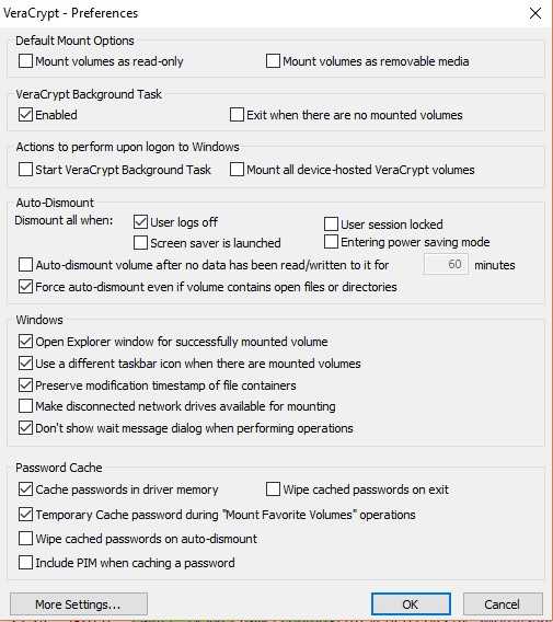 This configuration may cache passwords in memory